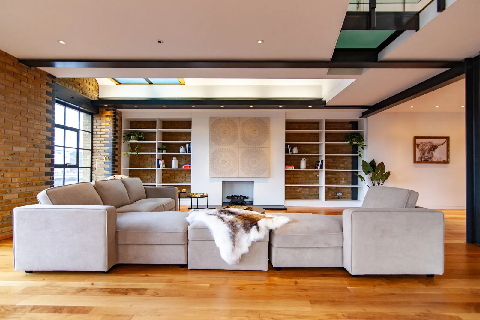 Living room of an LSE flat in Clink Street, London, interior photography